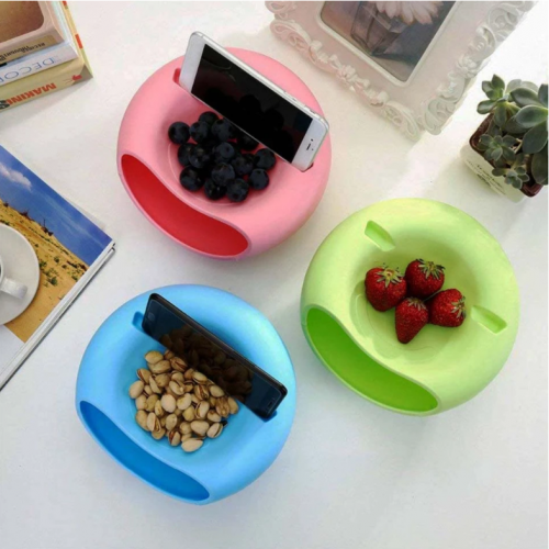 Boîte de rangement double couche avec support de téléphone