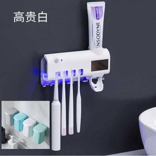 Distributeur de dentifrice porte-brosse à dents, stérilisateur automatique et électrique