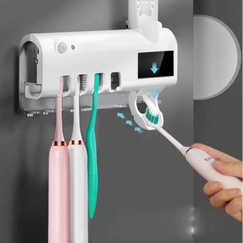 Distributeur de dentifrice porte-brosse à dents, stérilisateur automatique et électrique