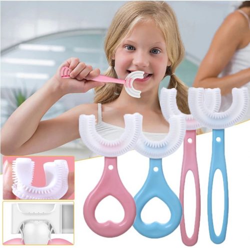Brosse à dents en Silicone pour enfants, 360 degrés