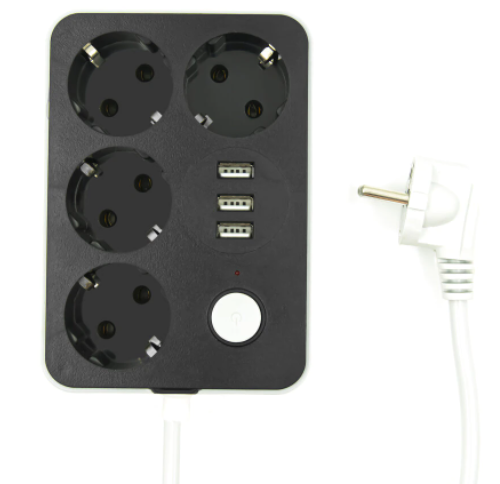 Multiprises - 4 Prises de Courant 3 Ports USB