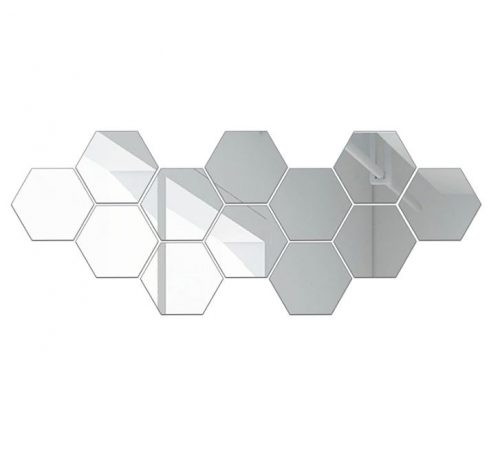Autocollant mural miroir 3D auto-adhésif hexagonal (Pack de 6)